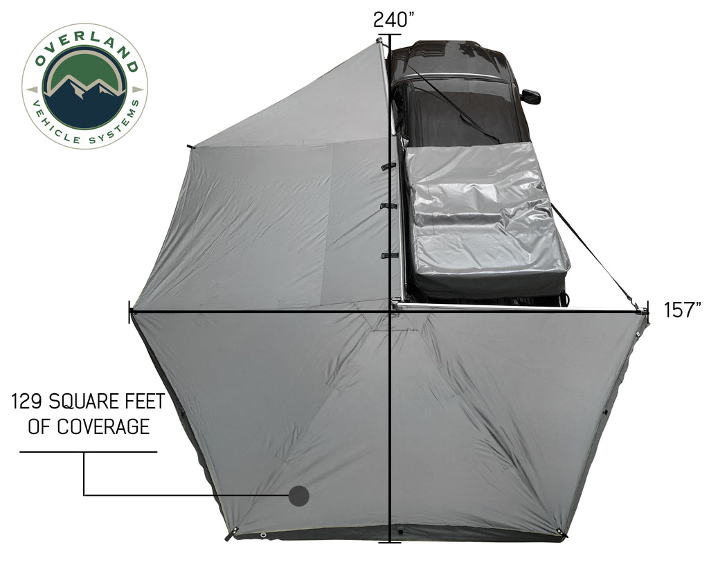 OVS Nomadic Awning 270  Dark Gray Cover With Black Cover Universal - BaseCamp Provisions