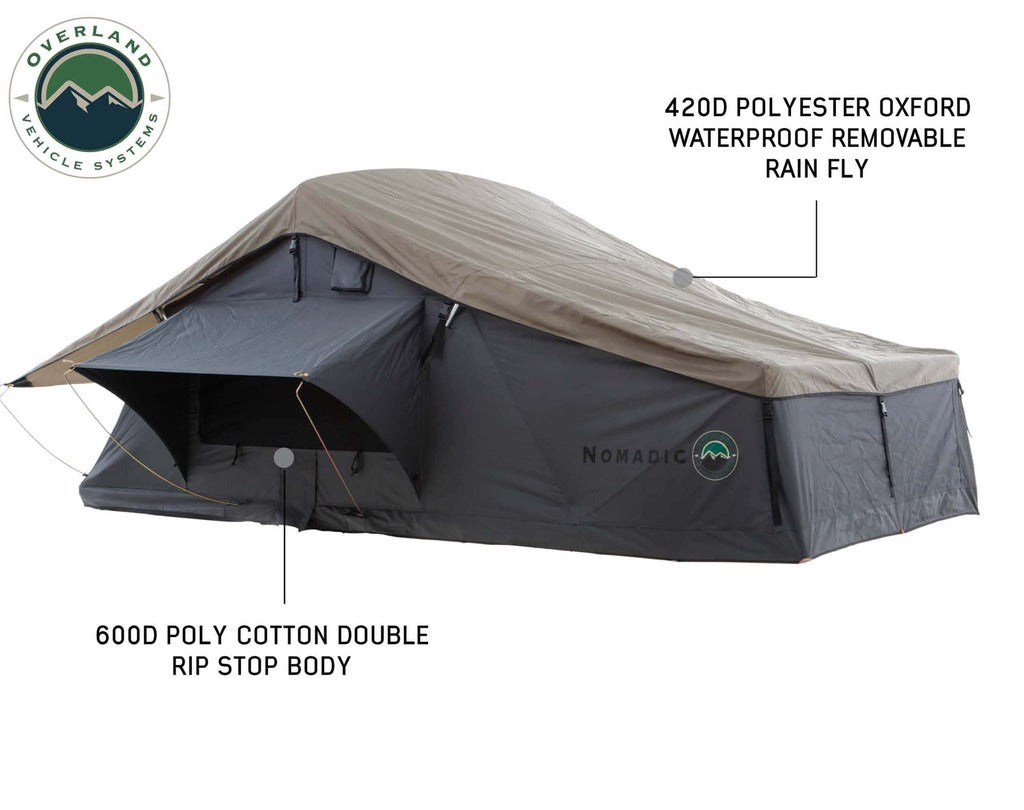 Overland Vehicle Systems 18129936 OVS Nomadic 2 Extended Roof Top Tent in Dark Gray - BaseCamp Provisions