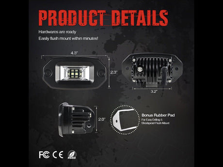 20W Flood Flush Mount LED Pod - BaseCamp Provisions
