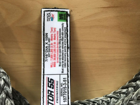 10 Inch Soft Shackle 7/16 Diameter Standard Duty Gray Factor 55 - BaseCamp Provisions