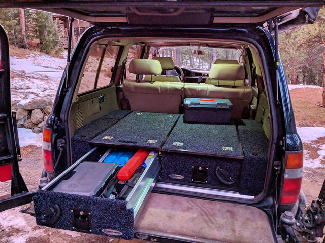 Dobinsons Rear Dual Roller Drawer System for Toyota Land Cruiser 80 Series with Fridge Slide - RDKITLC80 - RDKITLC80 - BaseCamp Provisions