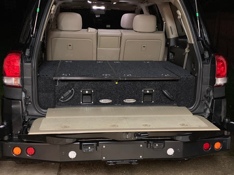 Dobinsons Rear Dual Roller Drawer System for Toyota Land Cruiser 200 Series 2008-2019 with Fridge Slide - RDKITLC200 - RDKITLC200 - BaseCamp Provisions