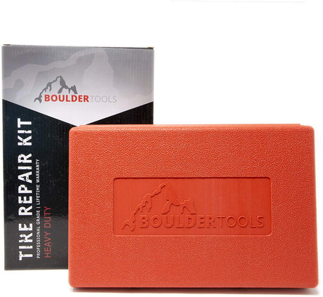 Boulder Tools - Heavy Duty Tire Repair Kit for Car, Truck, RV, SUV, ATV, Motorcycle, Tractor, Trailer. Flat Tire Puncture Repair Kit - BaseCamp Provisions