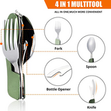 4-1 Camping Utensil - Fork, Spoon, Knife, Bottle Opener - BaseCamp Provisions