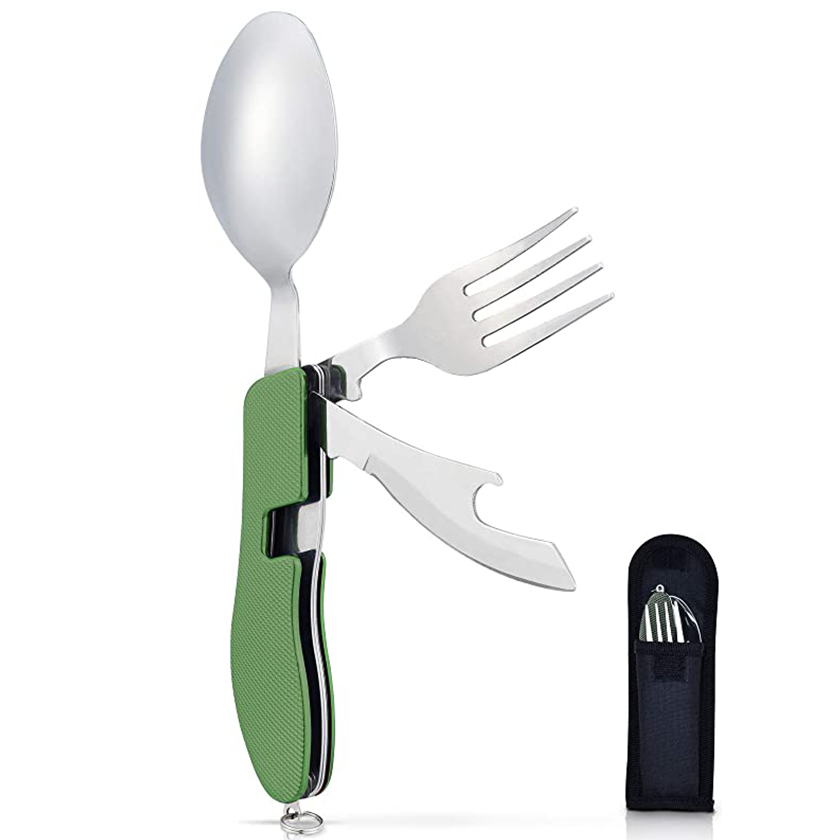 4-1 Camping Utensil - Fork, Spoon, Knife, Bottle Opener - BaseCamp Provisions