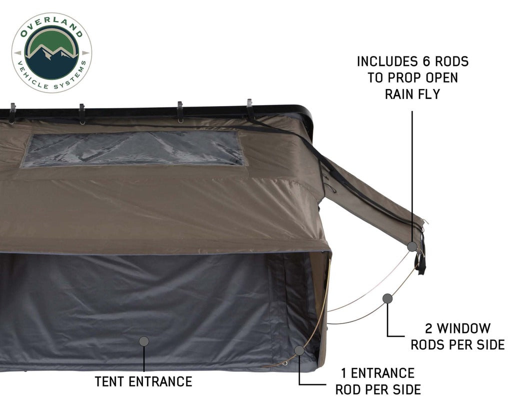 Overland Vehicle Systems 18089901 Bushveld Hard Shell Roof Top Tent - BaseCamp Provisions
