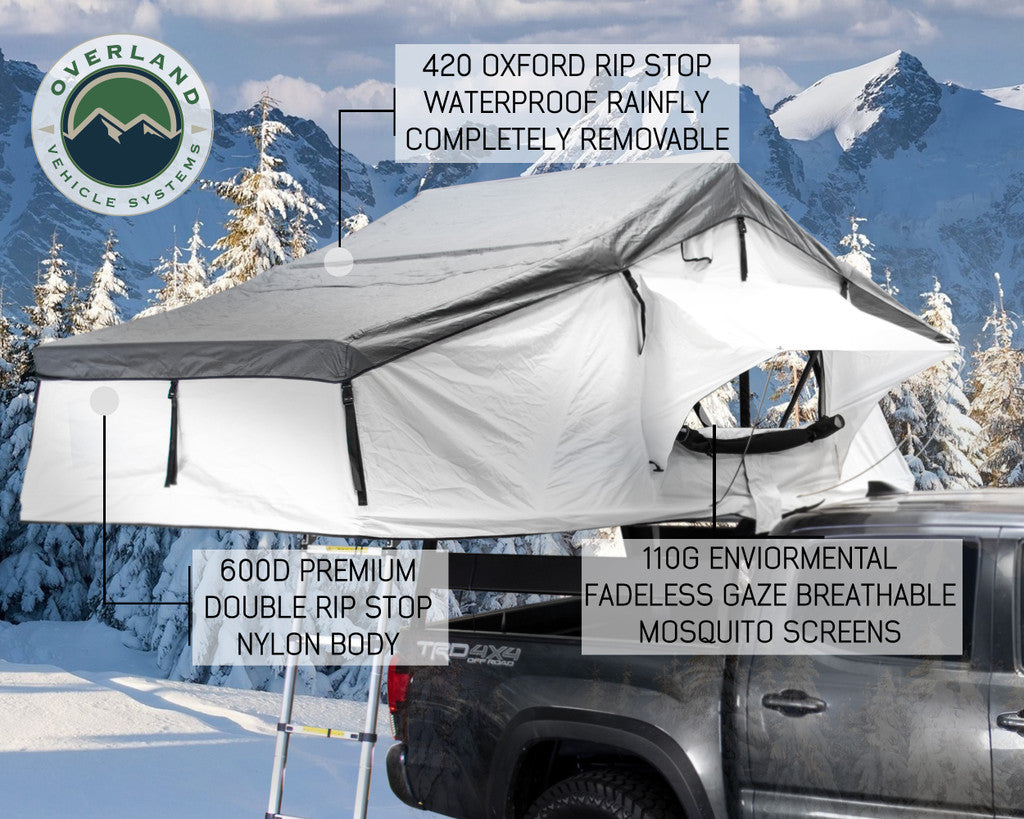 18039926 OVS Nomadic 3 Extended Roof Top Tent in Artic White - BaseCamp Provisions