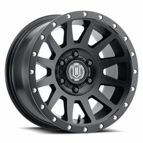 ICON Compression 17x8.5 6x5.5 0mm Offset 4.75in BS 106.1mm Bore Satin Black Wheel - BaseCamp Provisions