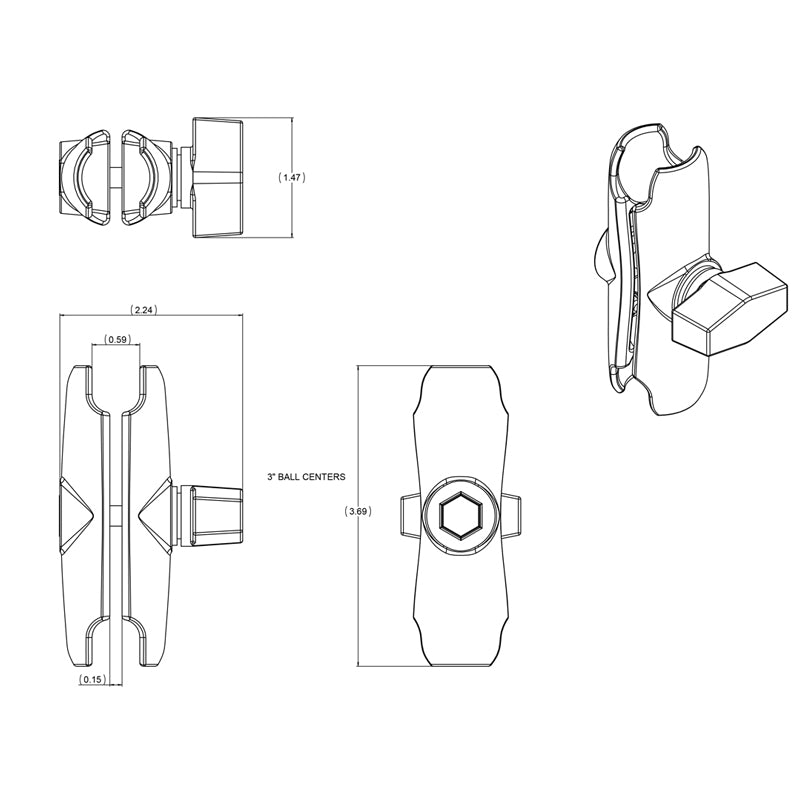 RAM Double Socket Arm - BaseCamp Provisions