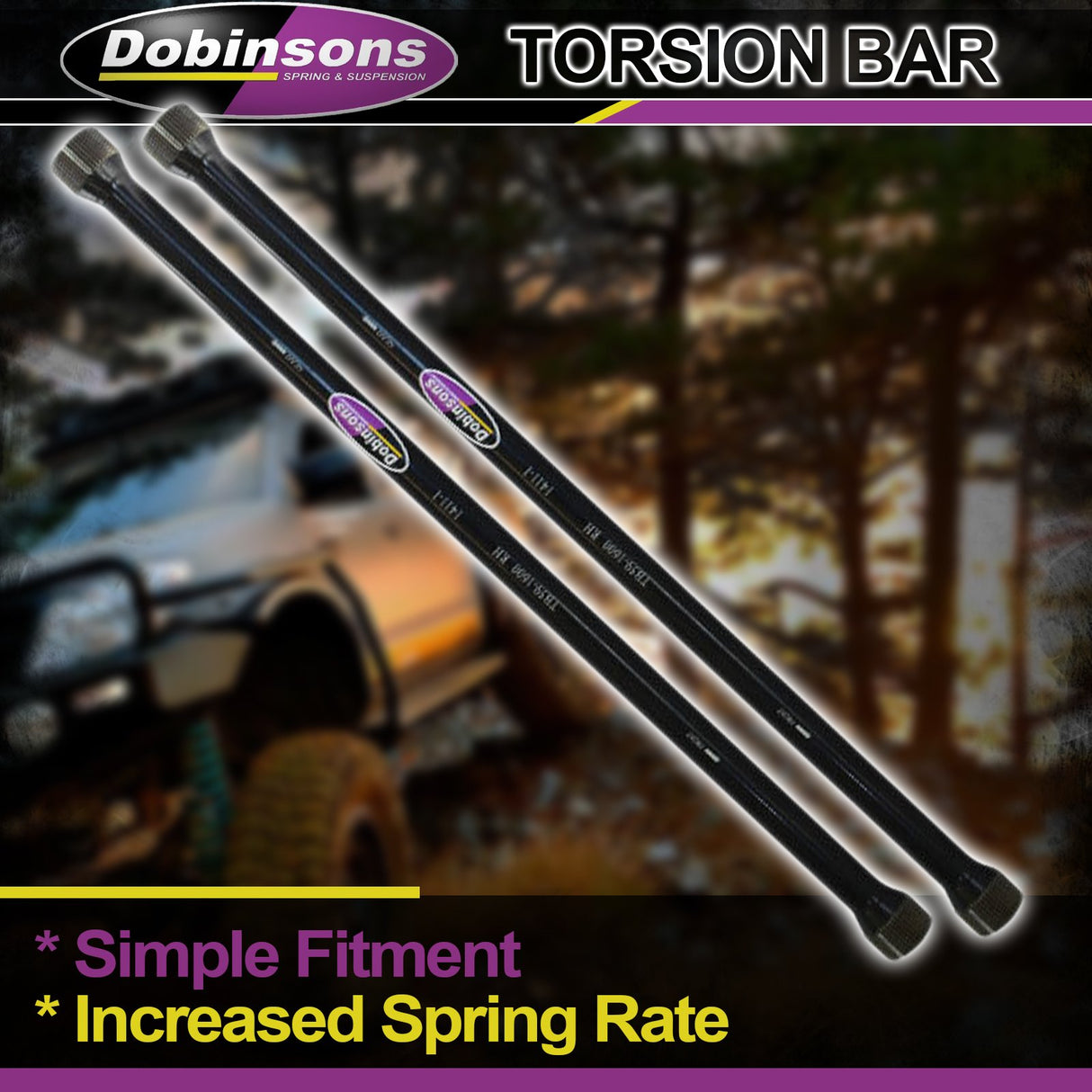 DOBINSONS TORSION BAR (PAIR) - LENGTH 1000MM - TB21-1547 - BaseCamp Provisions