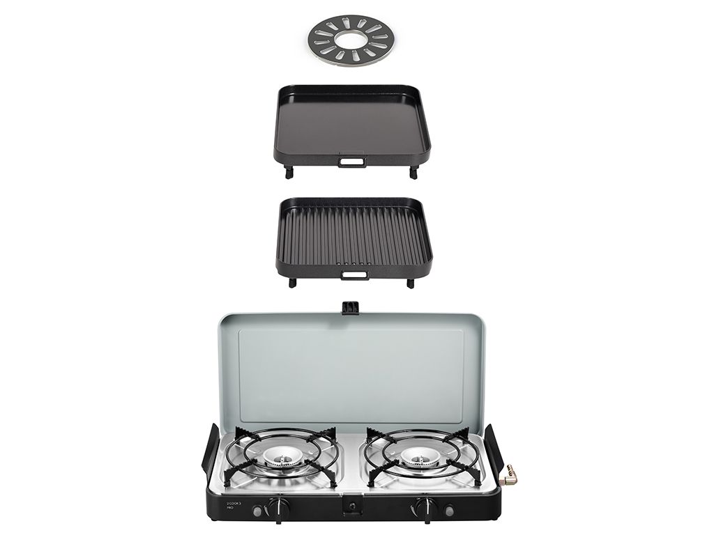 2 COOK 3 PRO DELUXE/ PORTABLE 3 PIECE/ GAS BARBEQUE/ CAMP COOKER - BY CADAC - BaseCamp Provisions