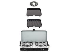 2 COOK 3 PRO DELUXE/ PORTABLE 3 PIECE/ GAS BARBEQUE/ CAMP COOKER - BY CADAC - BaseCamp Provisions