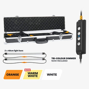 HARD KORR 2-BAR TRI-COLOR LED CAMPING LIGHT KIT WITH DIFFUSERS - BaseCamp Provisions