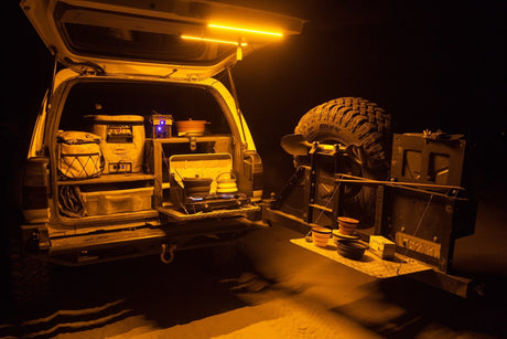 HARD KORR 2-BAR TRI-COLOR LED CAMPING LIGHT KIT WITH DIFFUSERS - BaseCamp Provisions