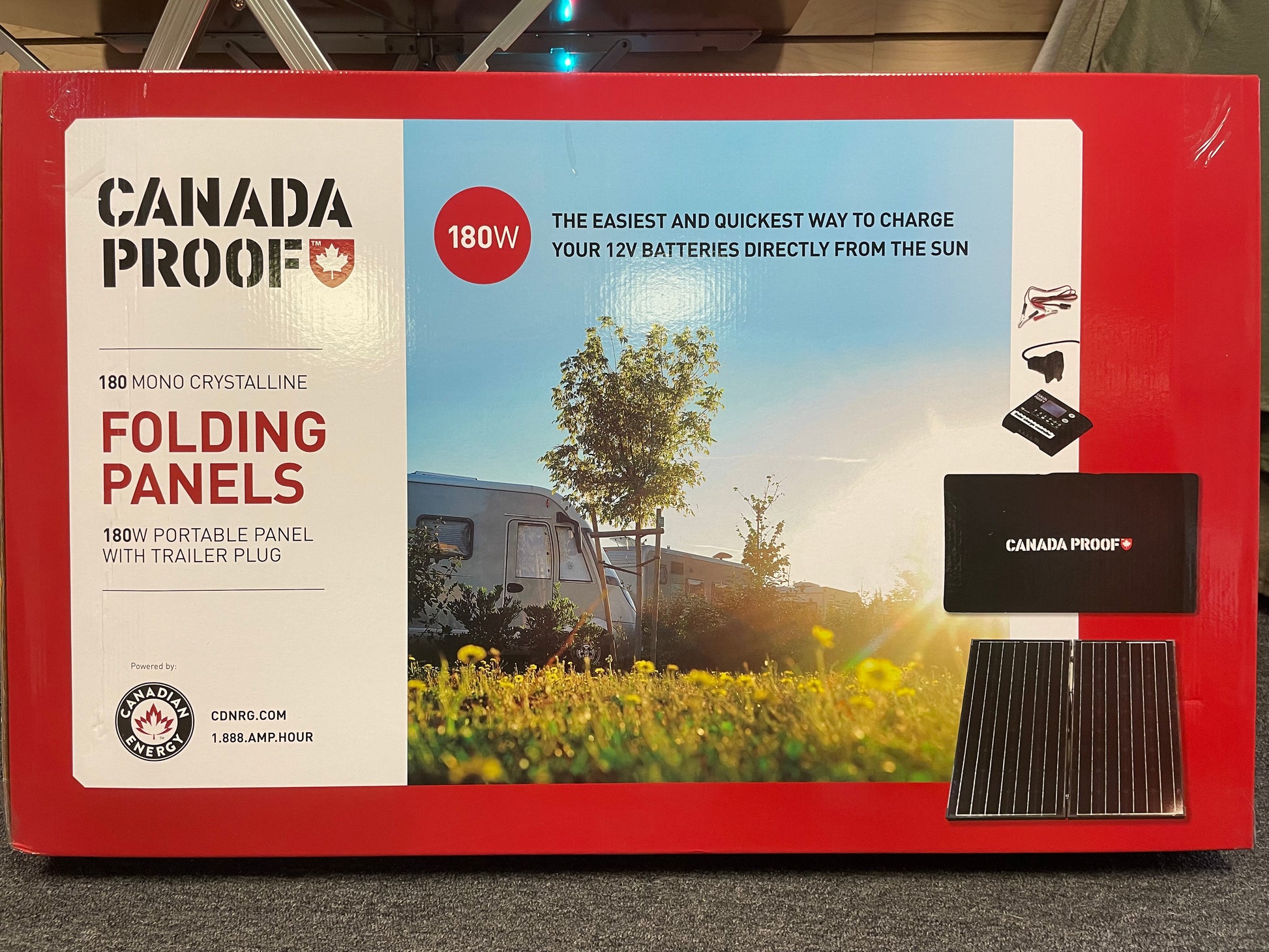 180W Portable Monocrystalline Folding Solar Kit - Canada Proof - BaseCamp Provisions