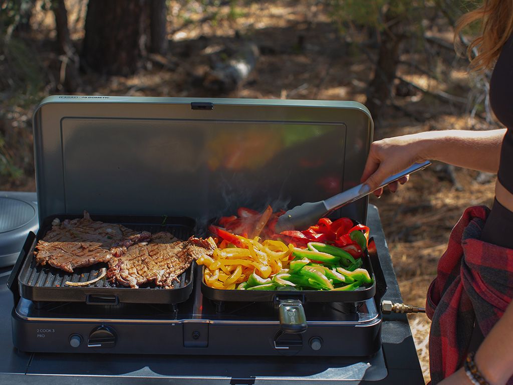 2 COOK 3 PRO DELUXE PORTABLE 3 PIECE GAS BARBEQUE CAMP COOKER